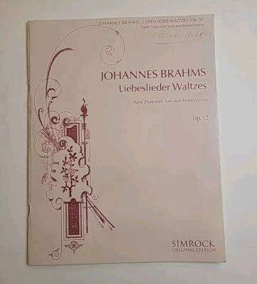 Liebeslieder Walzer Lovebird Waltz Op. 52 Johannes Brahms Music Book (teacher) - Image 1 of 4