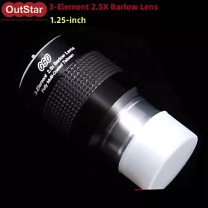 GSO 1.25" 3-Element 2.5X Barlow Lens Fully Multi-coated f/Astronomical Telescope - Picture 1 of 2