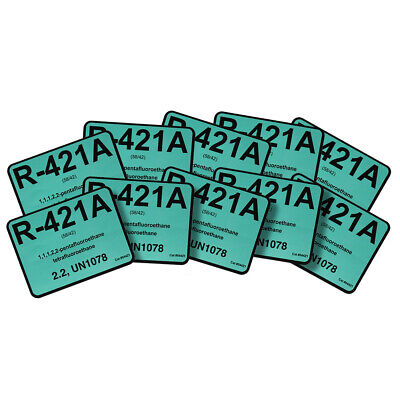 R-421A / R421A Dynatemp R22 Replacement # 04421 Pack Of (10) Refrigerant Labels • 8.95$