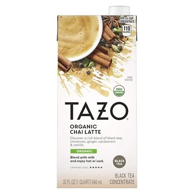 Concentrado temperado Tazo Organic Chai Latte 32 fl oz - Imagem 1 de 4