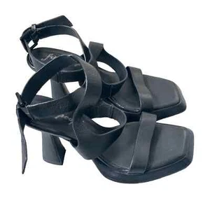 Free People Candice Heels Black Leather Women Size 38 EU / 7.5 U.S. NWOB - Picture 1 of 9