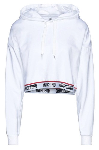 Felpa con cappuccio Moschino donna bianca taglia media (10 12) nuova con etichette prezzo disponibile £165