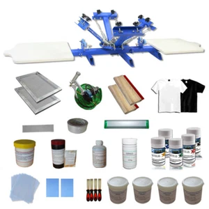 Hot Sale Adjustable 4Color 2Station Silk Screen Printing Press Kit DIY Materials - Picture 1 of 10