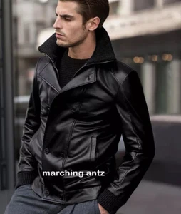 Soft Lambskin Motorcycle biker Genuine Leather Jacket Cafe Racer Bomber Vest 999 - Picture 1 of 4