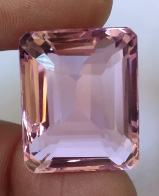 Large Pink Kunzite 74.45 Ct. Emerald Faceted Cut Loose Gemstone 4 Ring & Pendant - Image 1 of 4