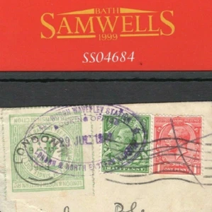 GB RAILWAY *SECCIÓN LNER/NORTE BRITISH* 4d letra sello 1923 parte cubierta SS4684 - Imagen 1 de 8