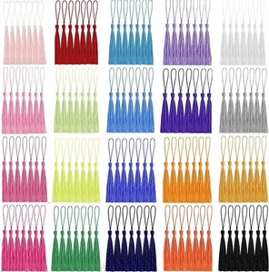 140 Pieces Bookmark Tassels, Handmade Silky Floss Soft Craft Mini Tassels Small - Picture 1 of 12