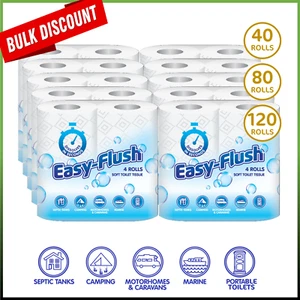 Toilet Roll Easy Flush Soft 2ply Tissue Paper Chemical Thetford Cassette Caravan - Picture 1 of 11