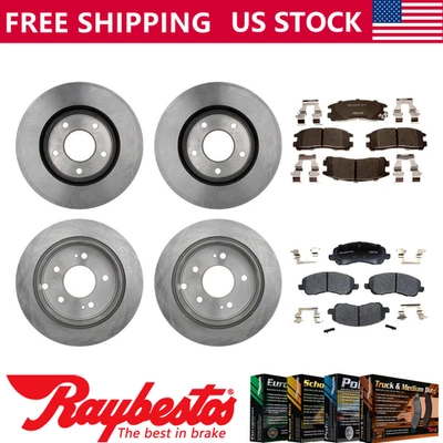 Rotores de freno delanteros traseros y pastillas de freno de cerámica para Mitsubishi Galant 2004-2007 Foto 1 de 4