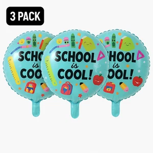 School is Cool! Back to School Balloons 3 Pack Teal Party Decor balloons - Picture 1 of 3