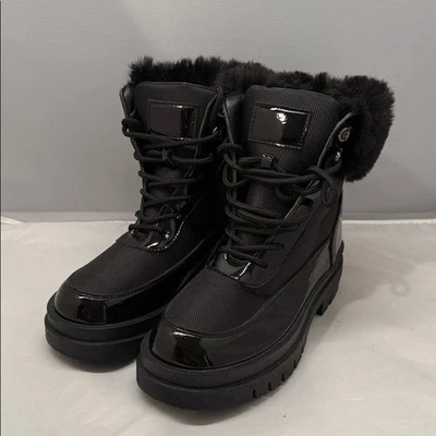 Olivia Miller Black Winter Boots with Faux Fur 8 NWOB - Image 1 of 4