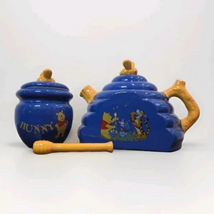 Houston Harvest Winnie the Pooh, Piglet & Tigger Teapot & Hunny Pot Ceramic Set - Picture 1 of 22