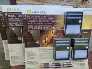 Nuovo Capstone Illuminazione Sensore di Movimento Luce LED Esterno/Interno Impermeabile Confezione da 3 (3x) - Foto 1 di 3