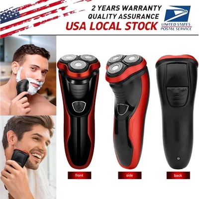 NEW Electric Shaver Mens Razor Rotary Waterproof Pop-Up Trimmer Wet Dry Cordless - Image 1 of 4