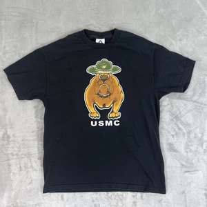 Vintage USMC Dog Dawg T Shirt Black Men’s Size L - Picture 1 of 6