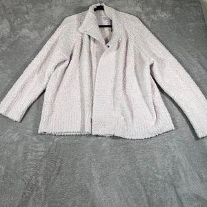 Barefoot Dreams CozyChic Funnel Neck Cardigan Womens 2X Plus Almond Winter NWT - Picture 1 of 9