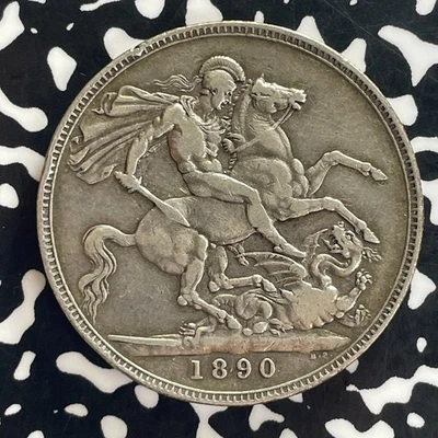 1890 Great Britain Queen Victoria 1 Crown Lot#JM0390 Large Silver! - Image 1 of 2