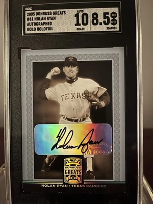 2005 Donruss Greats-Holofoil Autograph Nolan Ryan #61 HOF SGC NM/MT+ 8.5 - Image 1 of 2
