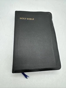 Holy Bible Red Letter Edition KJV Collins' Clear-Type Press 1957 Black Leather - Picture 1 of 18