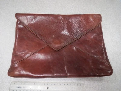 CA471 SAC A MAIN POCHETTE CUIR ? LORENZEO ANCIEN VINTAGE BORDEAUX - Photo 1/4