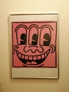 VINTAGE Keith Haring gerahmt "ohne Titel" A3 Fine Art Print Poster 1980er - Bild 1 von 9