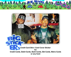 Calcomanía de recubrimiento de tarjeta de crédito/débito Rap Legends Pac&Big - Imagen 1 de 16