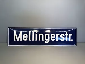 Emaille Straßenschild 'Mellingerstr.' Email Emaille Schild 55cm x 15cm | #4 - Bild 1 von 7