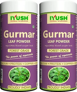 IYUSH Herbal Ayurveda Organic Gudmar Gurmar Leaf Powder Pack of 2 - 100 gm each - Picture 1 of 3