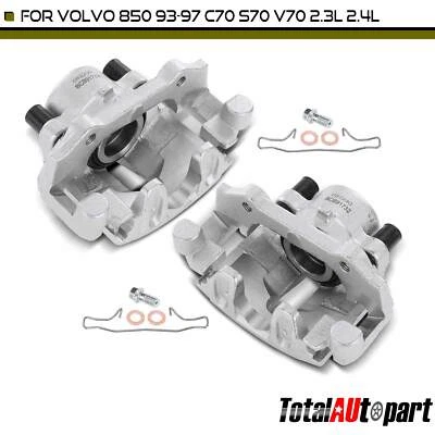 2x Brake Calipers w/ Bracket for Volvo 850 93-97 C70 S70 2.3L 2.4L Front LH & RH - Image 1 of 4
