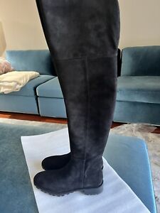 Stuart Weitzman Amber Women's Black Stretch Suede Over the Knee Boots Size 6