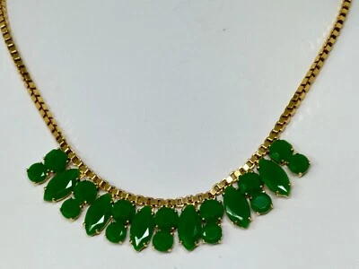 KATE SPADE New York Goldtone Green Glass Marquise Round Stones Necklace - Image 1 of 4