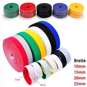 Ancho 10/15/20/25mm rollo cinta de velcro ambos lados, Back To Back bridas 6 colores - Imagen 1 de 15