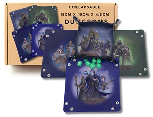 Set of 4x Foldable Dice Trays | RPG Rolling Mat | DnD Dice Rolling Tray TTRPG - Imagen 1 de 16