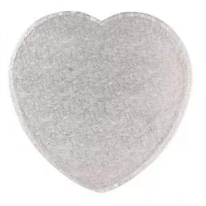 Heart HARDBOARD Cake Board 3mm Silver 8" 10" 12" Baking Display Decoration - Picture 1 of 12