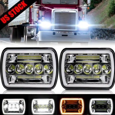 Faros LED halo intermitente para Freightliner FL50 60 70 80 MT35 45 55 7x6" Foto 1 de 4