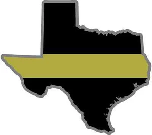 Pegatina de calcomanía de envío de línea dorada delgada de 4" Texas TX State 911 9-1-1 - Imagen 1 de 1