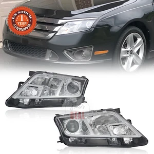 For 2010-2012 Ford Fusion Headlights Assembly Left&Right Side Chrome W/Bulbs - Picture 1 of 13