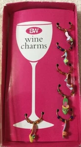 BW Boston Colorful Women High Heel Shoe Wine Charms Marker Bar Set Of 6 NEW BX25 - Picture 1 of 3