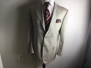 Canali men,s Beige Plaid Wool Sports Blazer SZ-44R - Picture 1 of 8