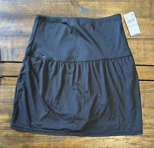 Leilani Solids Control Skirtini Swim Bottom High Waist in Black Size 8 NWT - Picture 1 of 8