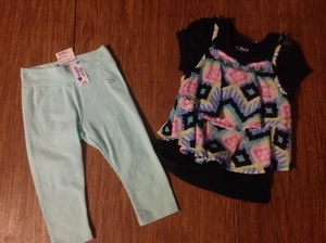 JUSTICE LEGGINGS / SHORT SLEEVE SHIRT W ATTACHED TANK TOP NWT 55.00 GIRLS SZ. 5 - Picture 1 of 2