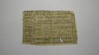 1761 Twenty Shillings North Carolina NC Colonial Currency Note Bill RARE 20s - Image 1 of 2