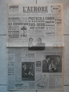 JOURNAL L'AURORE du Vendredi 22 Avril 1955 sur 14 pages - Picture 1 of 14