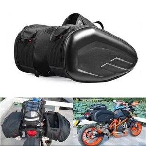 2x Waterproof Motorcycle Saddlebags Helmet Saddle Side Bag Tail Luggage Suitcase - Picture 1 of 11