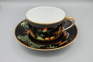 Le Tallec Tiffany & Company Private Stock Black Shoulder Flat Cup & Saucer- READ - Picture 1 of 12