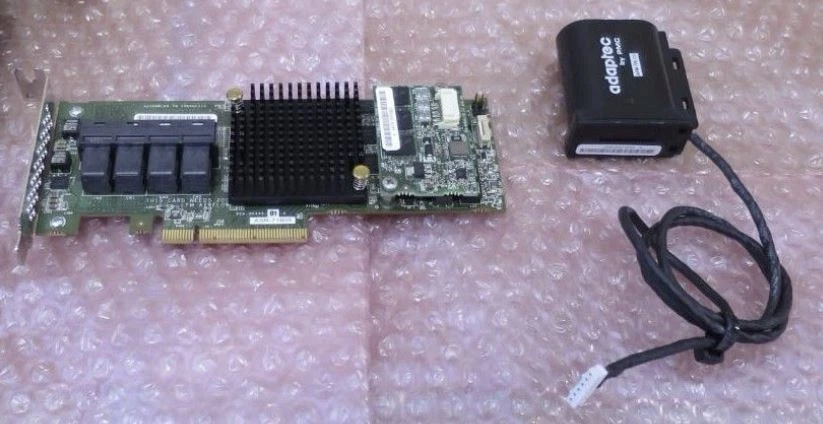 Adaptec ASR-71605 1GB Cache 16-Port 6Gbps Raid controller + Battery - Image 1 of 1