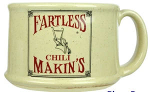 Fartless Chili Makin’s Giant 44 Oz. Heavy Ceramic 4" x 6" Mug/Bowl With Handle - Picture 1 of 8