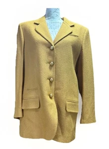 VTG Valerie Stevens Petites Mustard Gold Button Lined Blazer Career Size 12 NWT - Picture 1 of 9