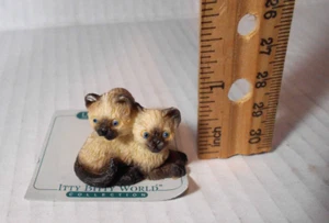 Siamese Cat 2 couple   Itty Bitty World United Design  1986 On card - Picture 1 of 6