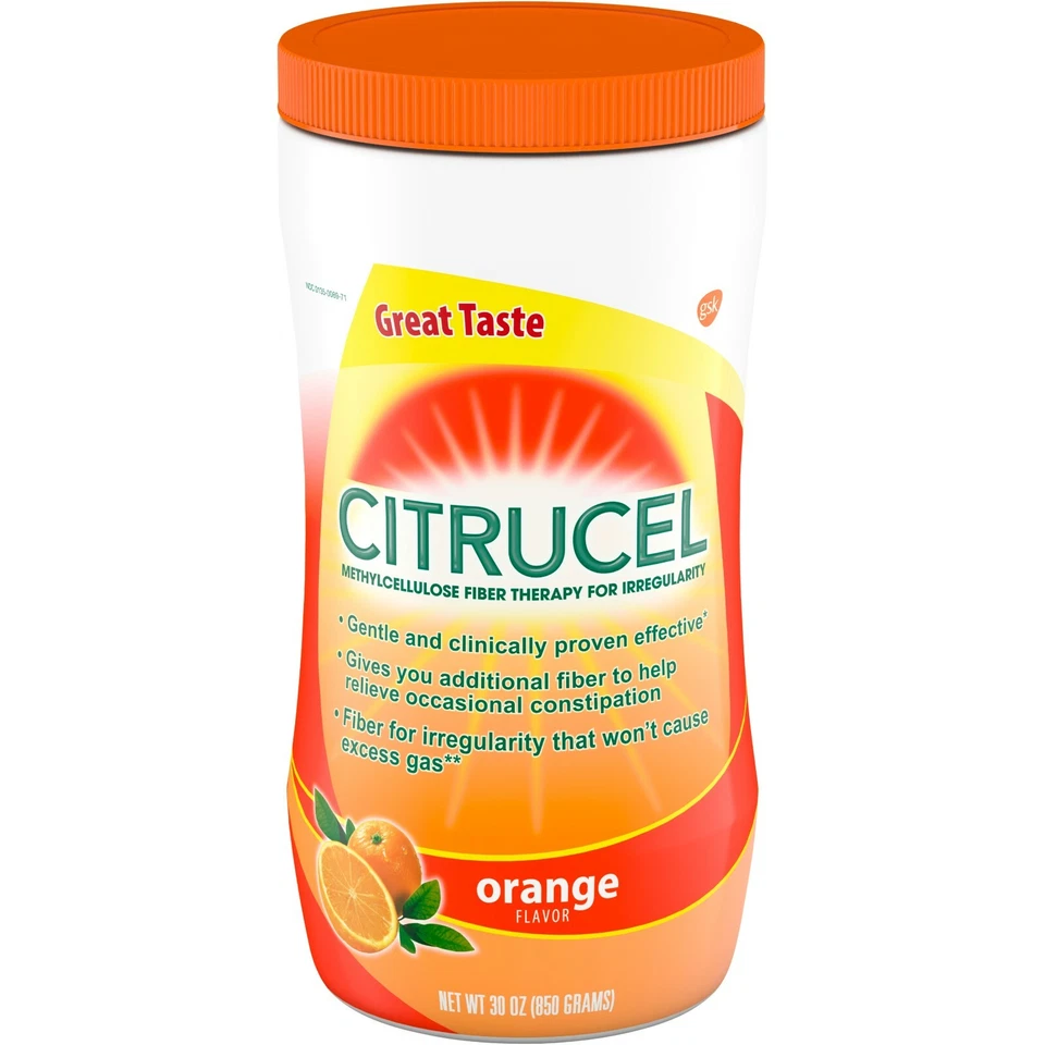 Citrucel em pó sabor laranja fibra terapia para alívio ocasional da constipação,  - Imagem 1 de 1